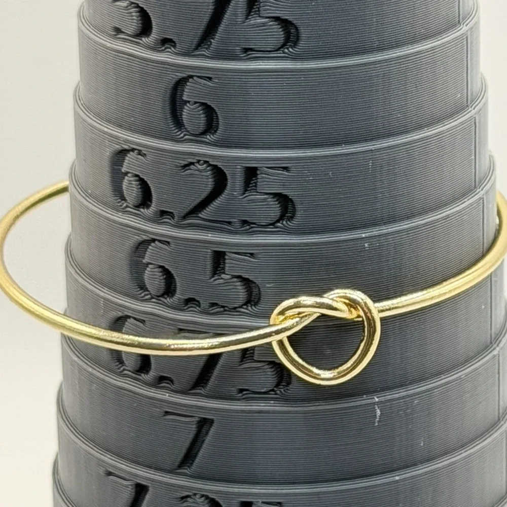 Love Knot Cuff Bracelet Set Minimalist Gold Silver Rose Gold Open Bangle Trio